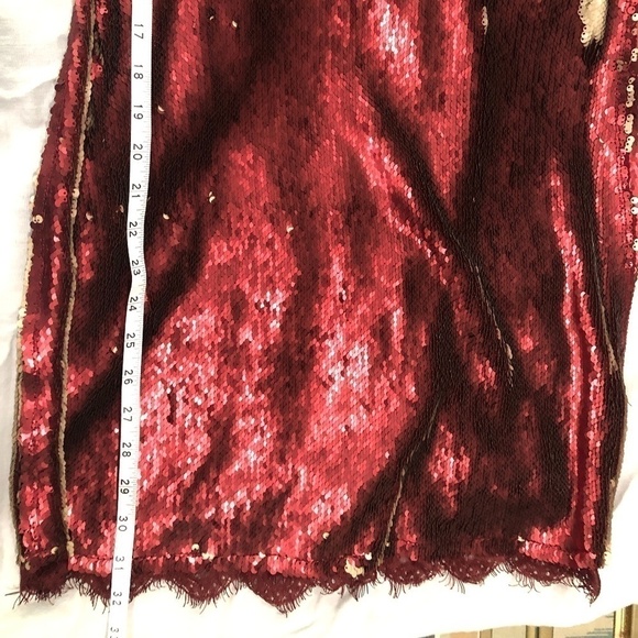 Free People Seeing Double Red Sequin Mini Dress, Size Medium - Picture 13 of 15